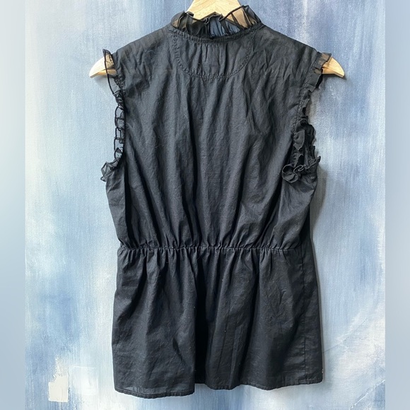 CONVERSE One Star Black Ruffle Sleeveless Top Size S - Picture 3 of 7